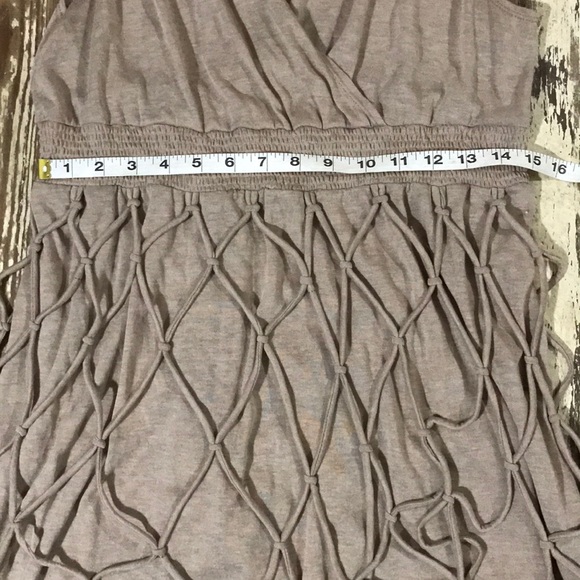 HEM & THREAD tan tank tee shirt dress macrame sz 8 - Picture 6 of 8